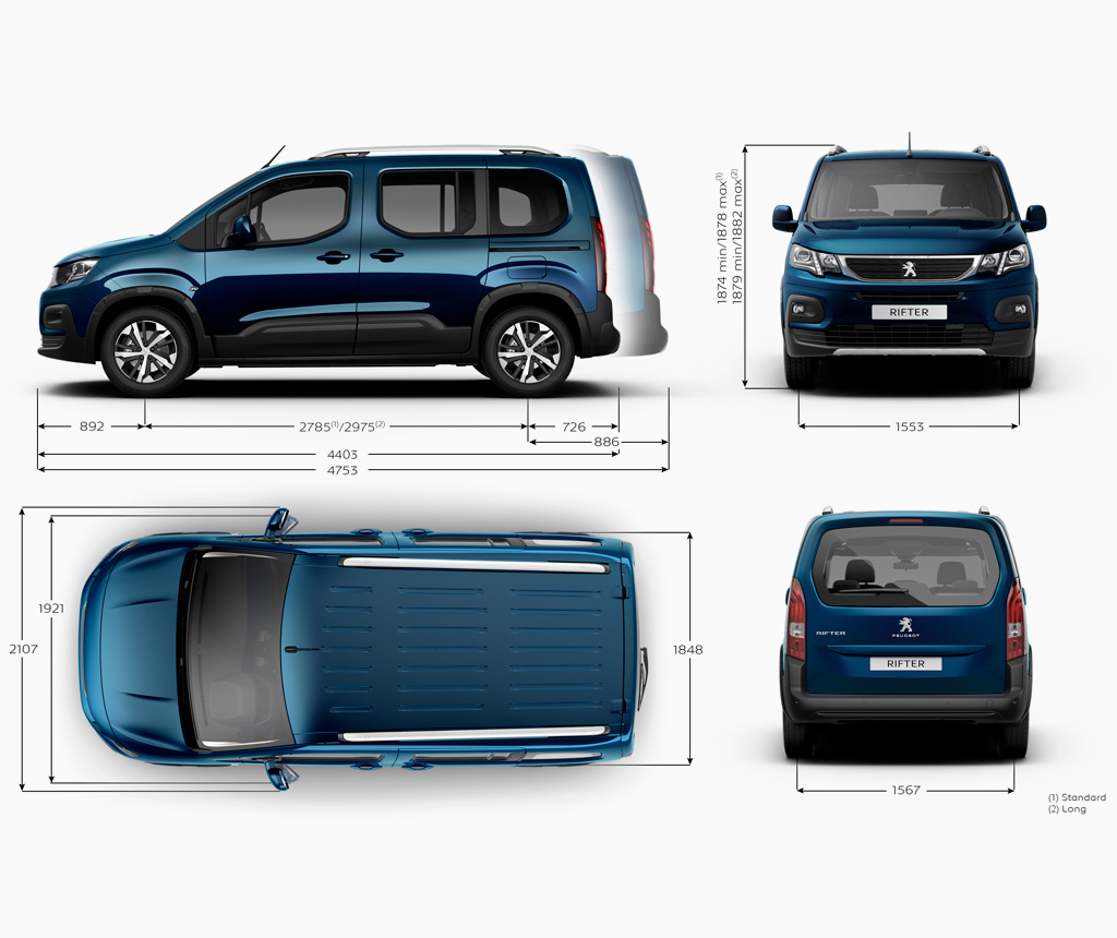 Peugeot Rifter - dimensions